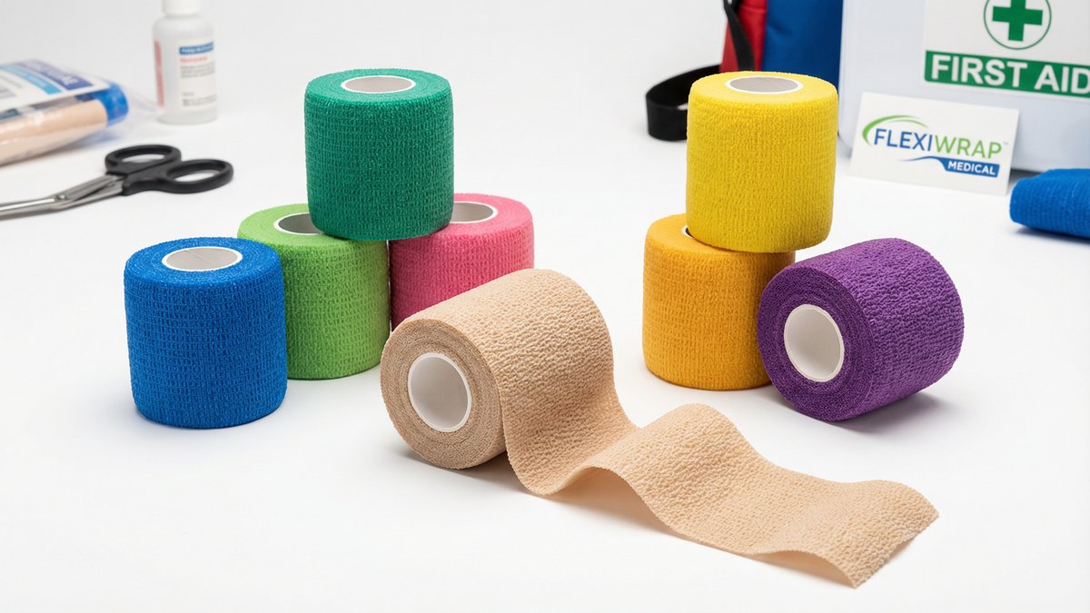 Colorful cohesive bandage rolls for sports and medical use